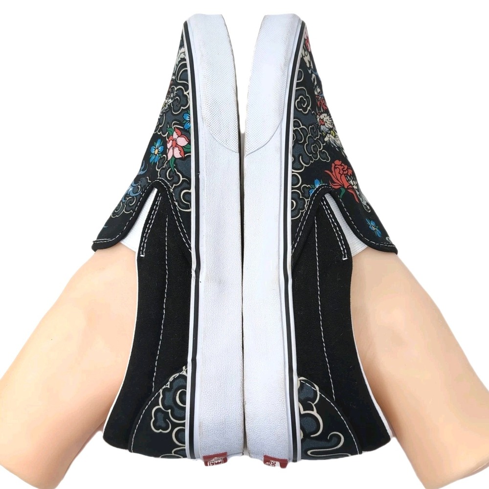 Vans Classic Skate Shoes Tattoo Tiger Mens 11.5 Womens 13 Black Slip-On Low Top - Picture 7 of 12